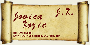 Jovica Kozić vizit kartica